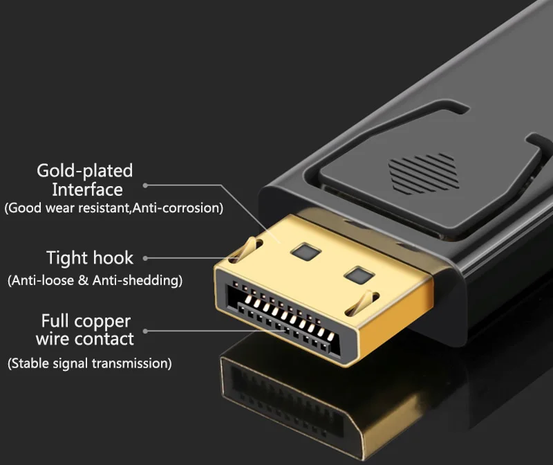 CONGDI Adaptador DP a HDMI 4k Macho a Hembra