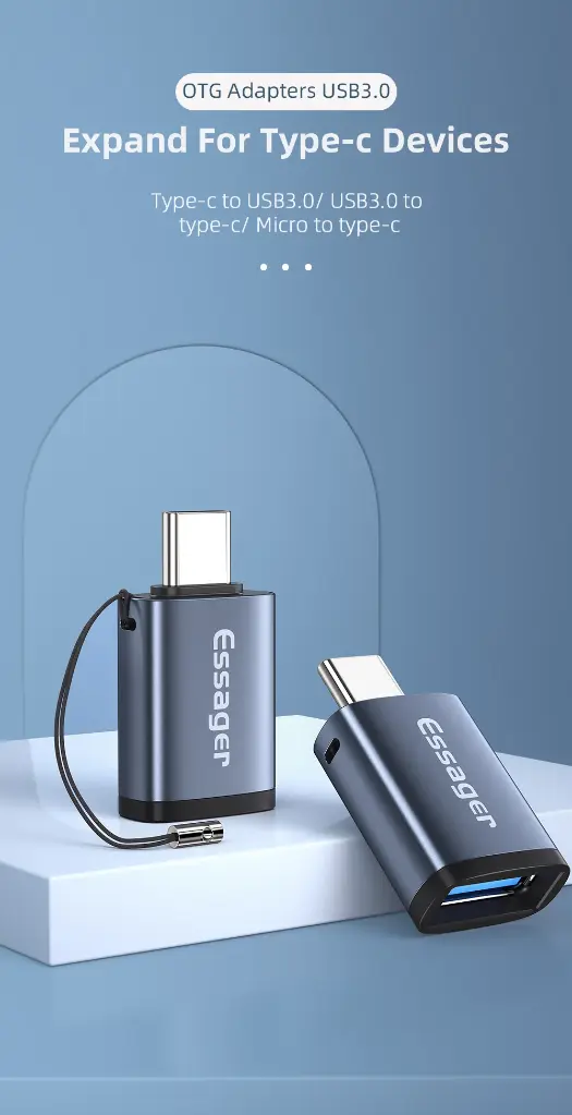 ESSAGER Adaptador OTG Tipo-C a USB y USB a Tipo-C 3.0