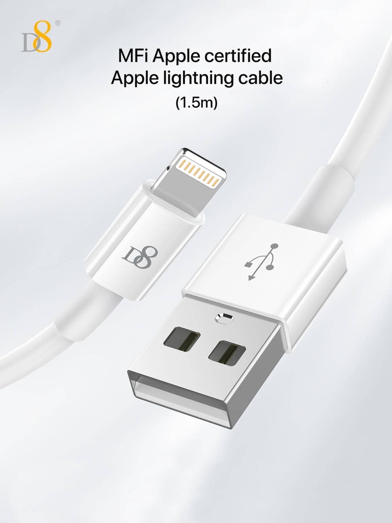 D8 Cable USB Lightning para iPhone 2.4A MFI