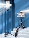 Palo Selfie para Celular Retractil con Luz Tenue y Control BT para Fotografias