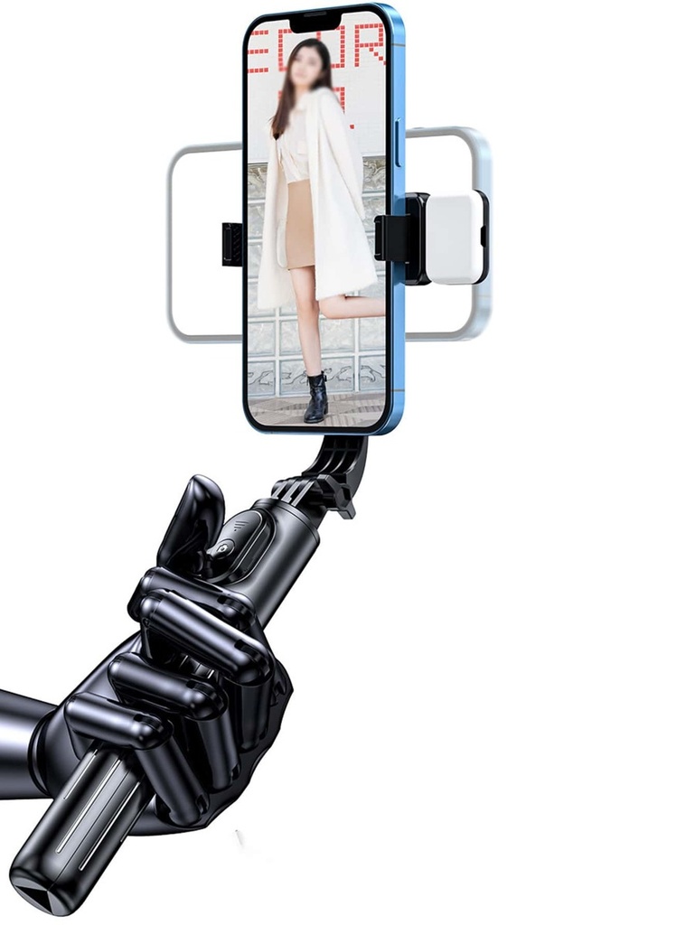 Palo Selfie para Celular Retractil con Luz Tenue y Control BT para Fotografias