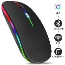 Mouse inalámbrico recargable BT/2,4GHz RGB ergonómico silencioso