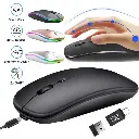 Mouse inalámbrico recargable BT/2,4GHz RGB ergonómico silencioso