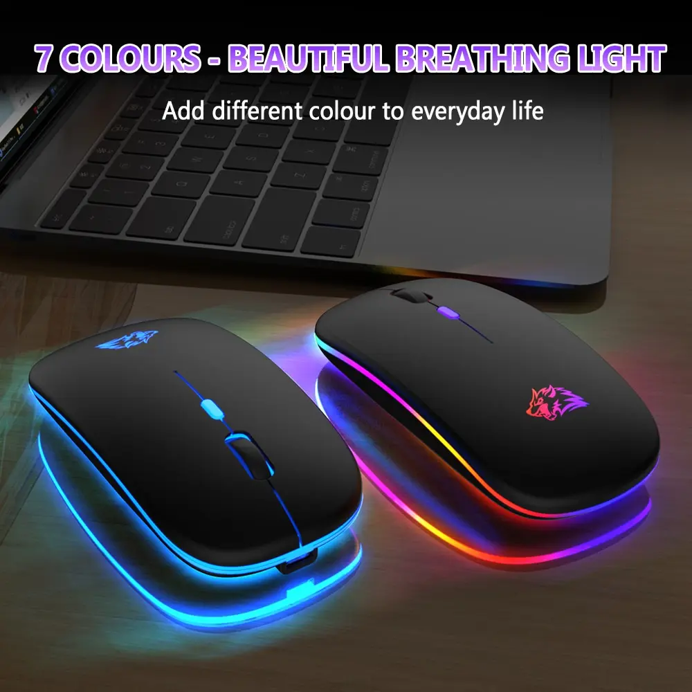 Mouse inalámbrico recargable BT/2,4GHz RGB ergonómico silencioso