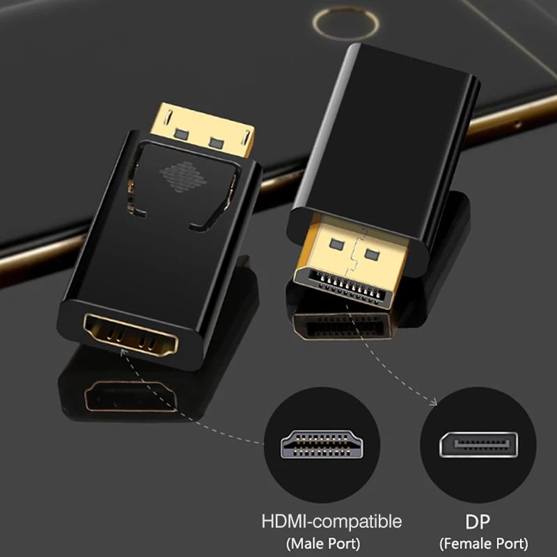 CONGDI Adaptador DP a HDMI 4k Macho a Hembra