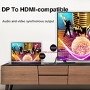 CONGDI Adaptador DP a HDMI 4k Macho a Hembra