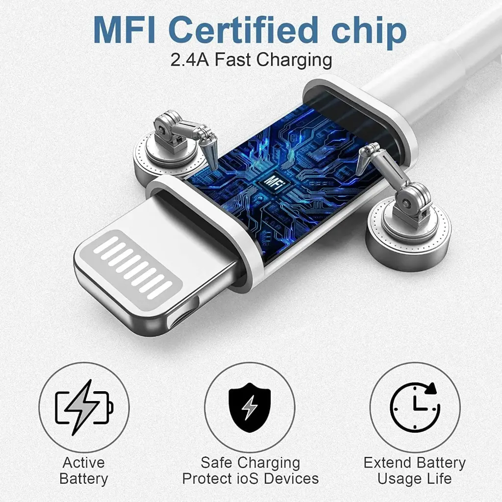 Cable USB a Lightning MFI 2.4A 1M para Iphone