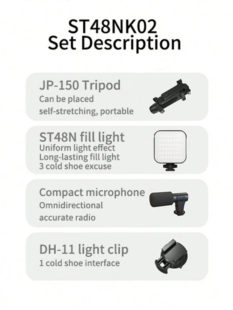 Tripode Portatil con Luz/Mic