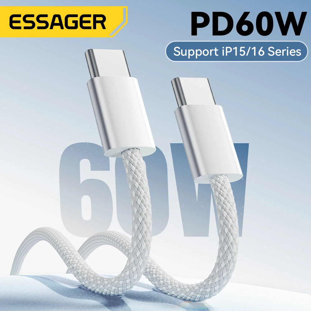 ESSAGER Cable Tipo-C a Tipo-C 60W 1M IP15-IP16