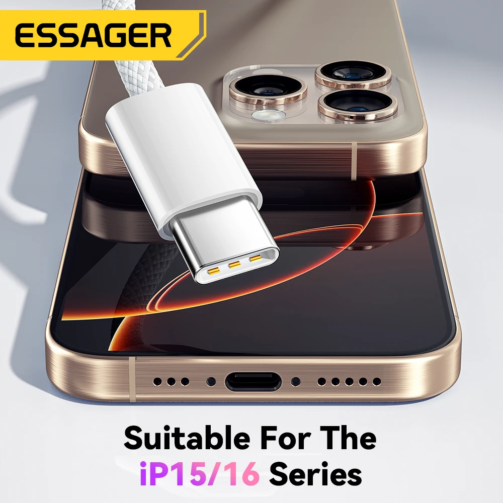 ESSAGER Cable Tipo-C a Tipo-C 60W 1M IP15-IP16