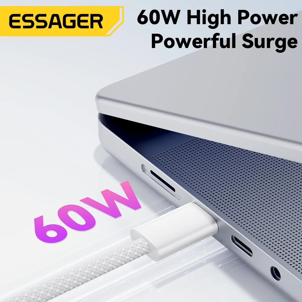 ESSAGER Cable Tipo-C a Tipo-C 60W 1M IP15-IP16