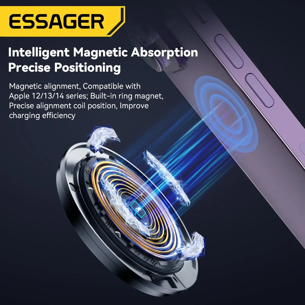 ESSAGER Cargador para Carga Inalambrica 15W Magnetico