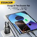 ESSAGER Cargador GaN 33W Carga Rapida PD Doble Puerto Tipo-C/USB-A