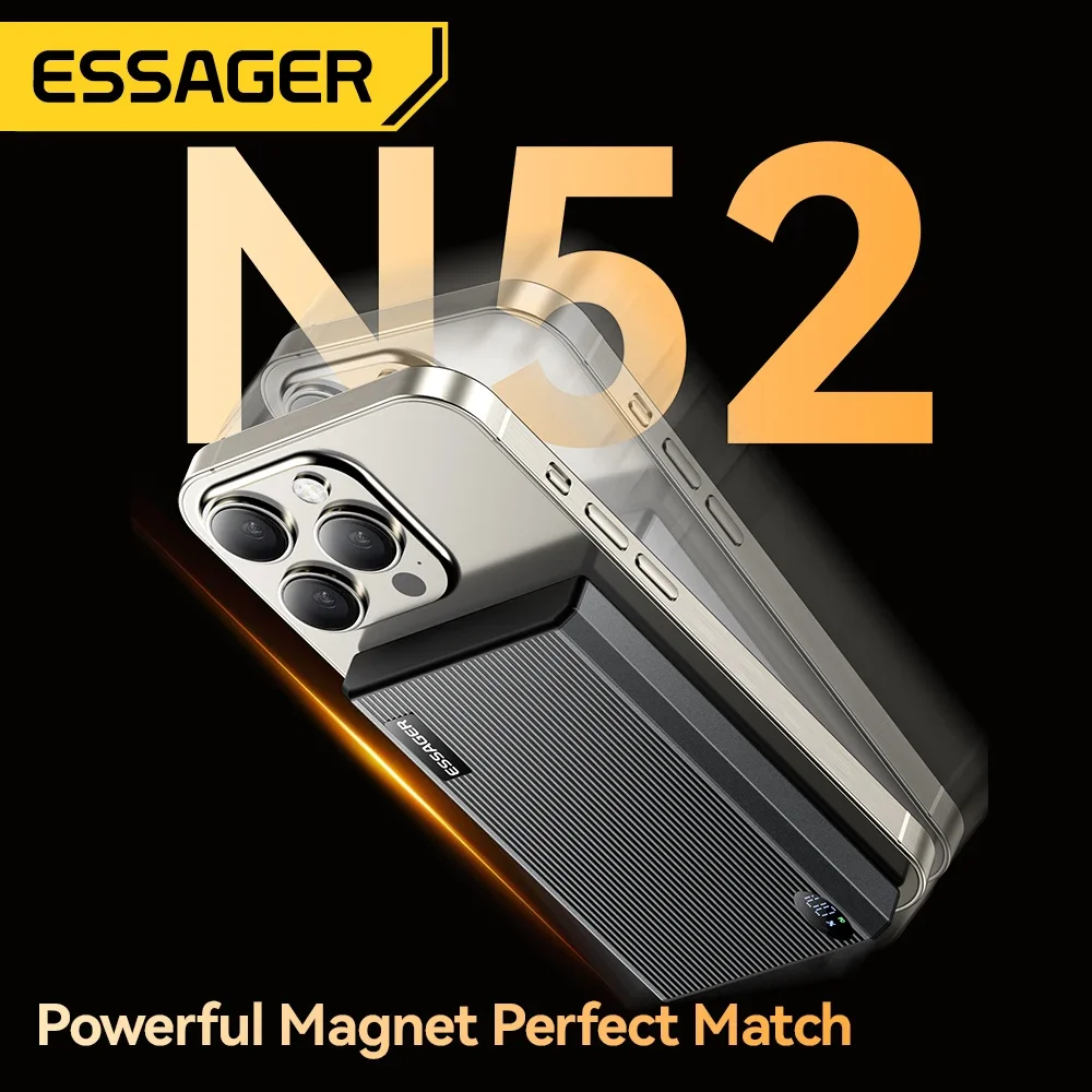 ESSAGER PowerBank 10,000mAh 15w/20w Carga Inalámbrica/Cable