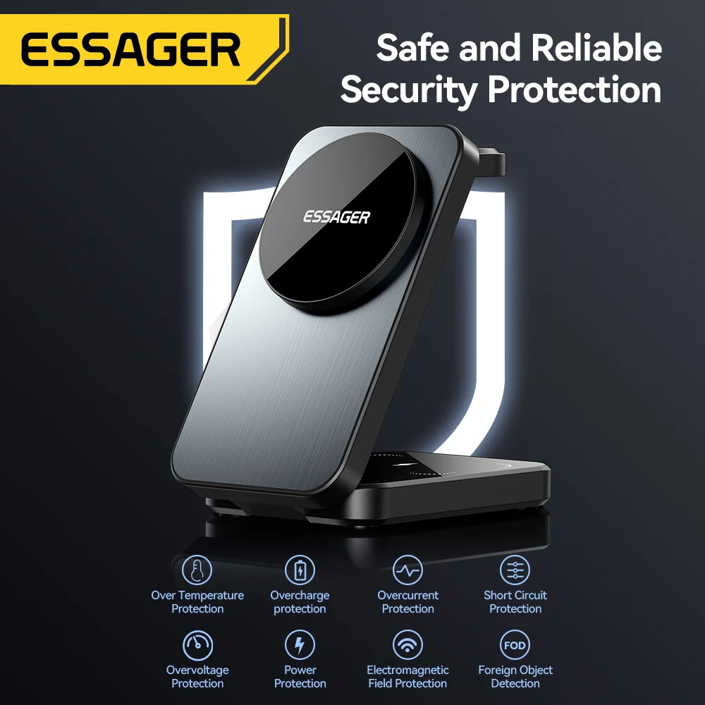 ESSAGER Soporte 3en1 15w Applewatch/Iphone/Airpods