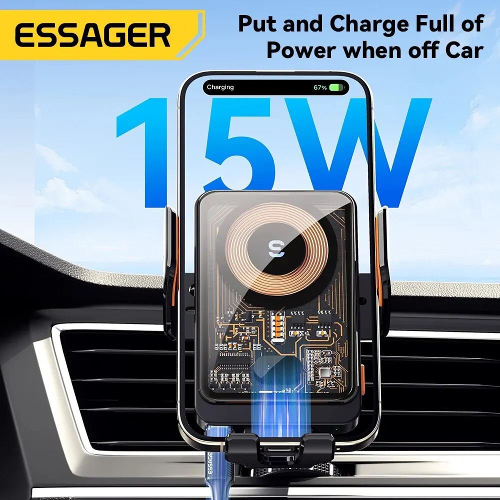 ESSAGER Soporte para Vehiculo Carga Inalam. 15w Qi