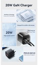 ESSAGER Cargador 20W PD Doble Puerto USB-A y Tipo C