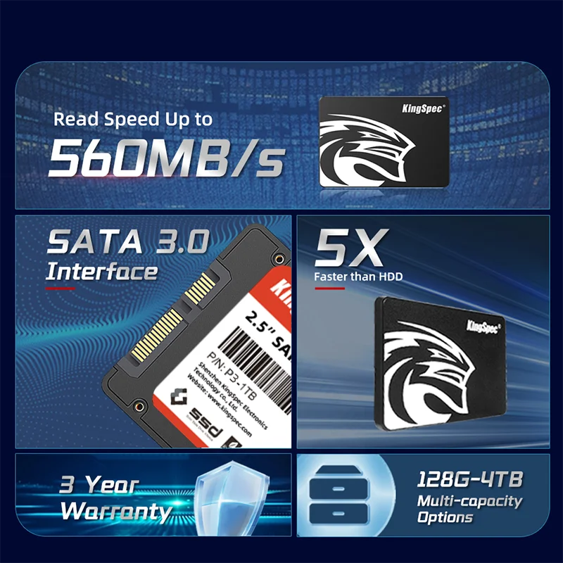 KINGSPEC SATA SSD 2.5" 512GB Disco de Estado Solido