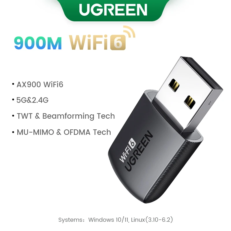 UGREEN Adaptador USB Wifi AX900 Wifi6 5G/2.4G