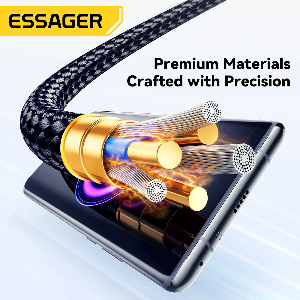 ESSAGER Cable Tipo-C a Tipo-C 120W 1M 6A