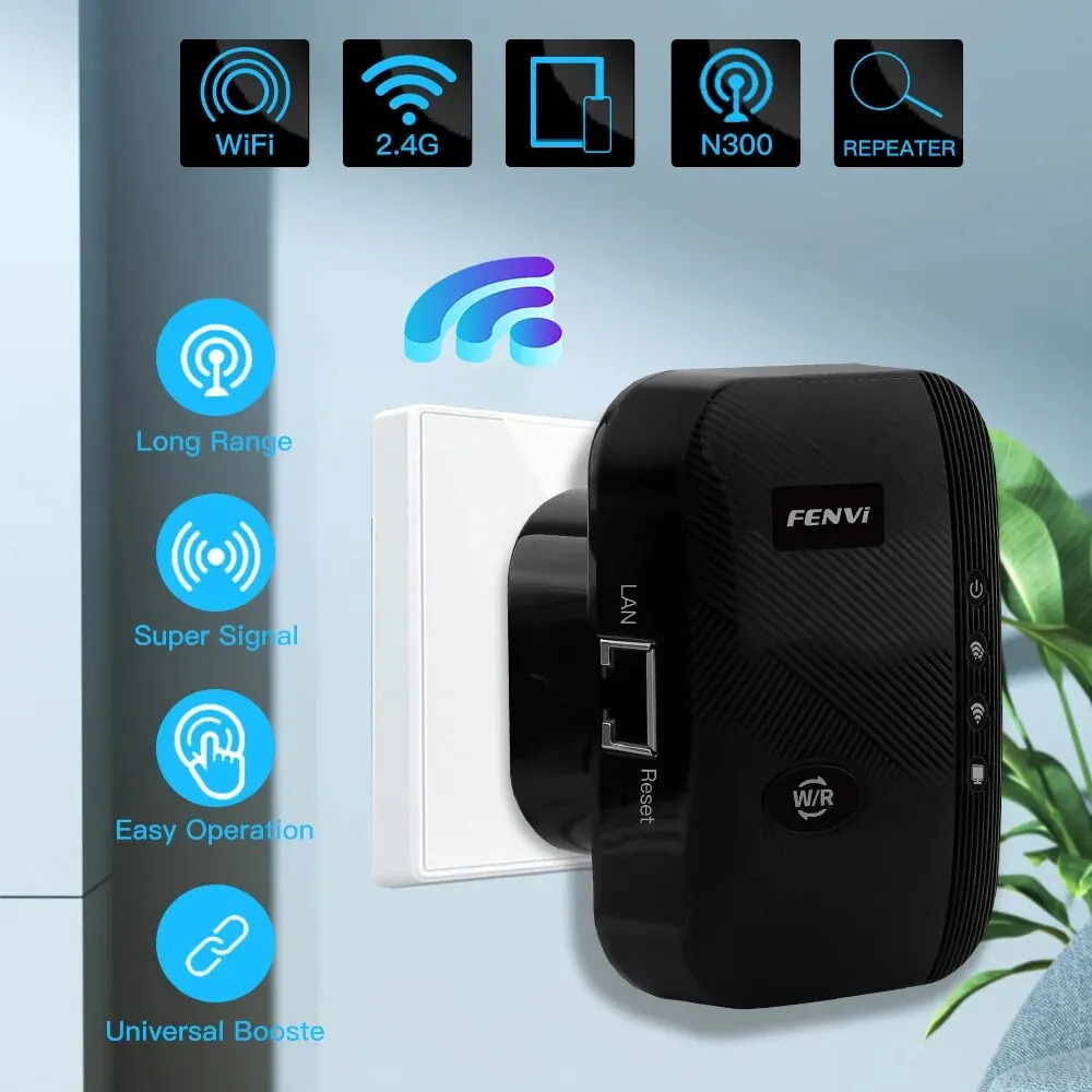 FENVI 300Mbps WiFi repetidor extensor inalámbrico amplificador enrutador 802.11N de largo alcance WiFi Repetidor expansor punto de acceso