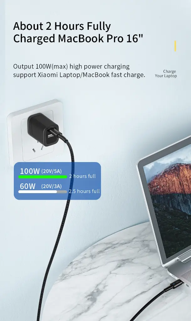 ESSAGER Cable Tipo-C a Tipo-C 60W 1M PD QC 4.0 3.0
