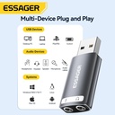 ESSAGER Tarjeta Sonido USB Puertos MIC/AUX