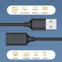Extension USB USB Macho a USB Hembra 2MTS Negro
