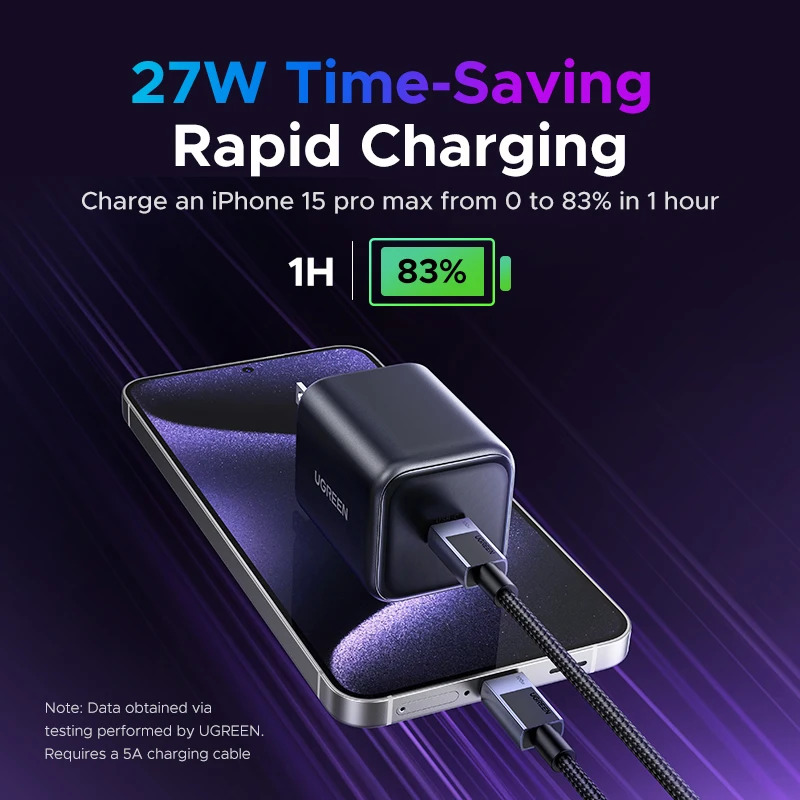 UGREEN Cargador 45W 1P PDA3.0 QC3.0 GaN