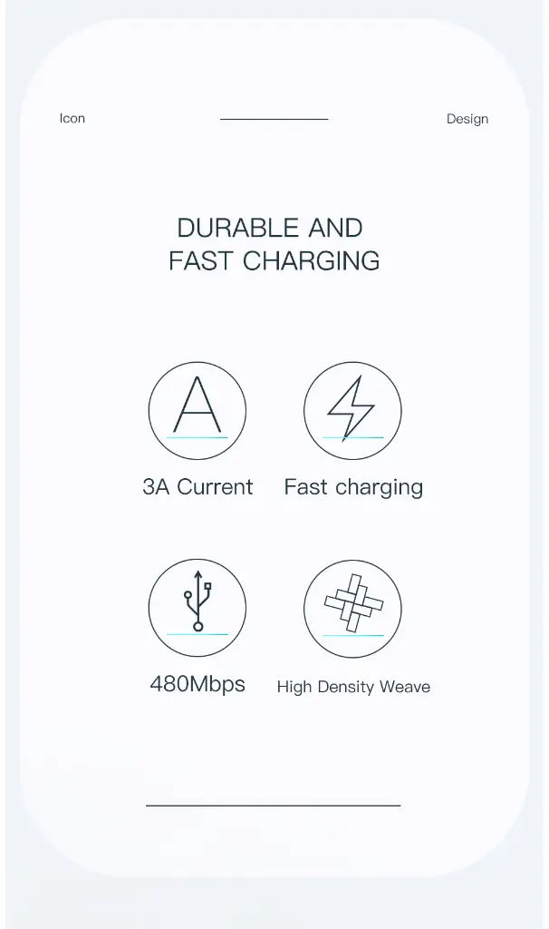 ESSAGER Cable USB Tipo-C 1M 2.4A Carga Rapida/Datos LED