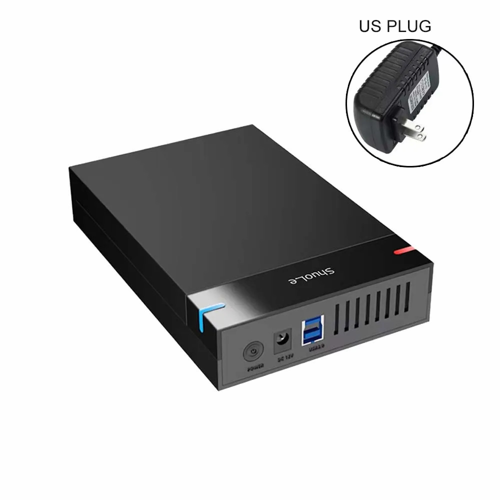 Case Disco Duro HDD/SSD 3.5" Externo con Soporte para Adaptador A/C