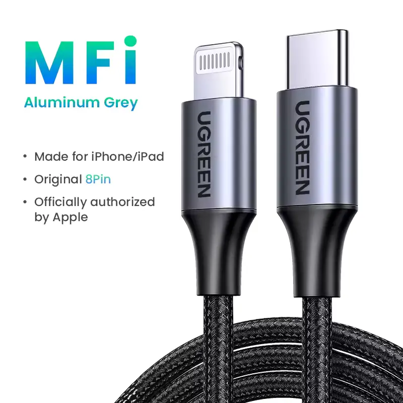 UGREEN Cable Tipo-C a Lightning MFI 2M 20W para Iphone