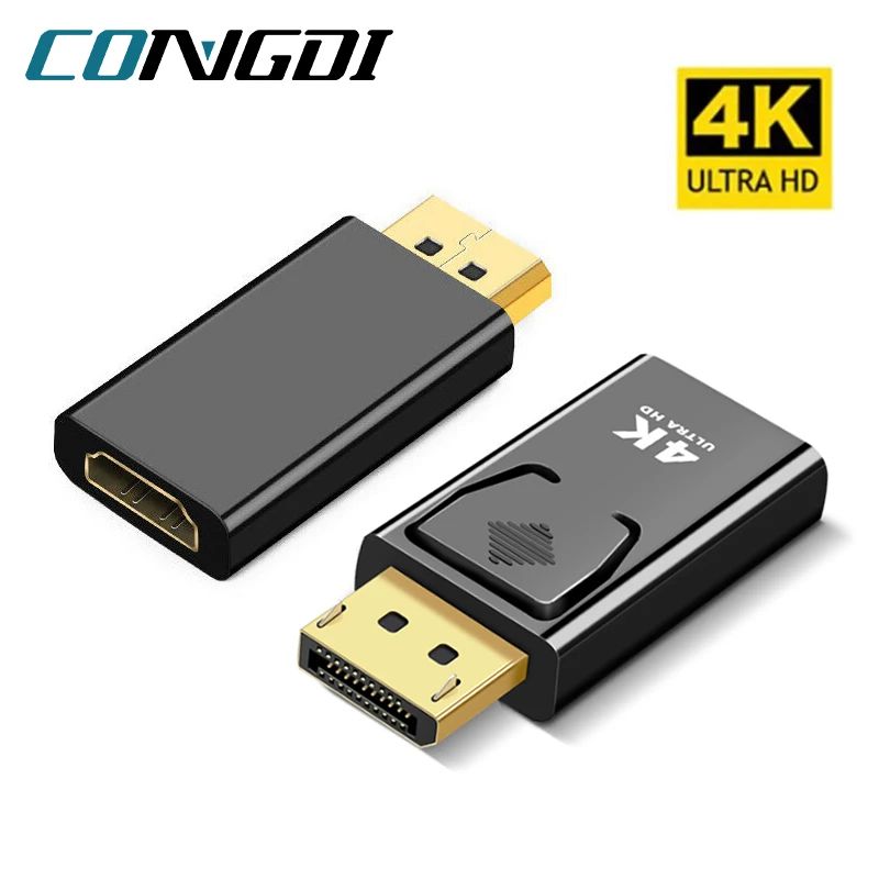 CONGDI Adaptador DP a HDMI 4k Macho a Hembra