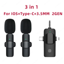 Microfono Inalámbrico K15 Solapa Levalier 2 MIC 3en1 Android/Iphone/Jack 3.5mm