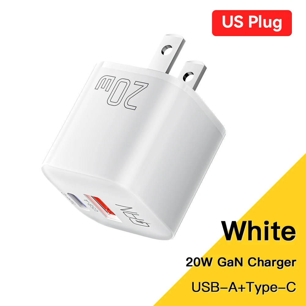 ESSAGER Cargador 20W PD Doble Puerto USB-A y Tipo C