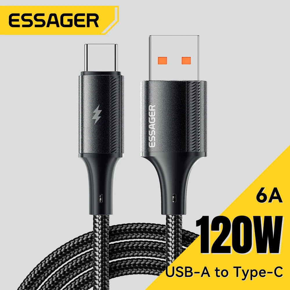 ESSAGER Cable Tipo-C a Tipo-C 120W 1M 6A