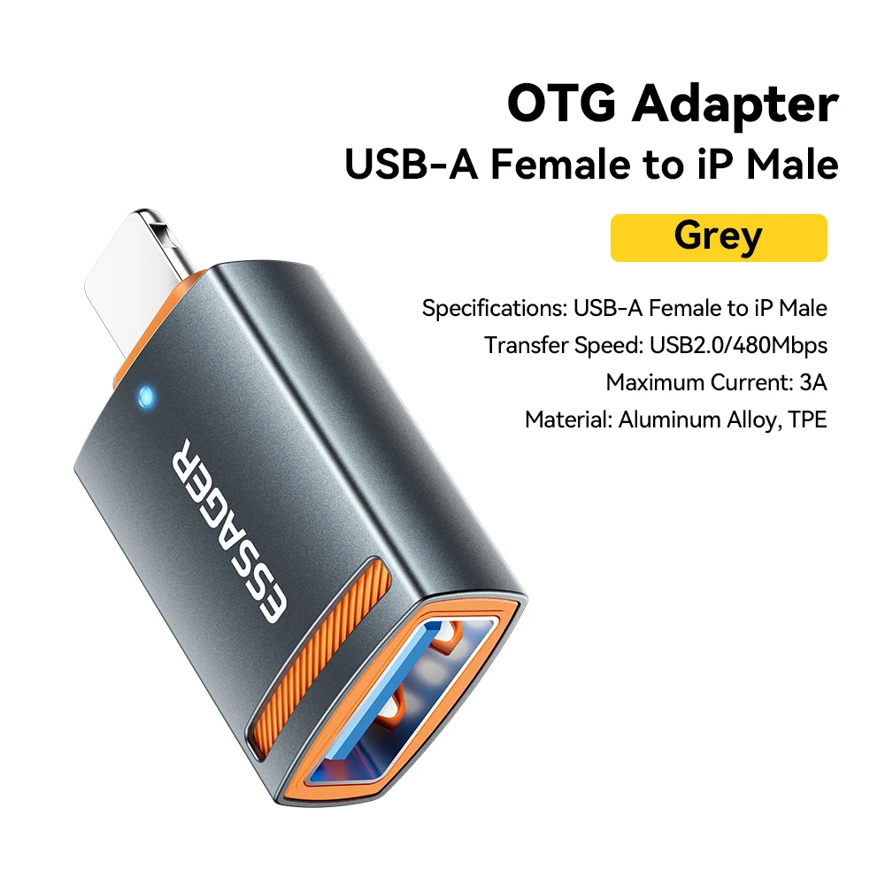 ESSAGER Adaptador OTG USB-Lightning