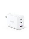 UGREEN Cargador 65W 3Puertos 2Tipo-C/1USB Carga Rapida