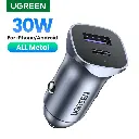 UGREEN Cargador de Auto 30W Carga Rapida 12/24V