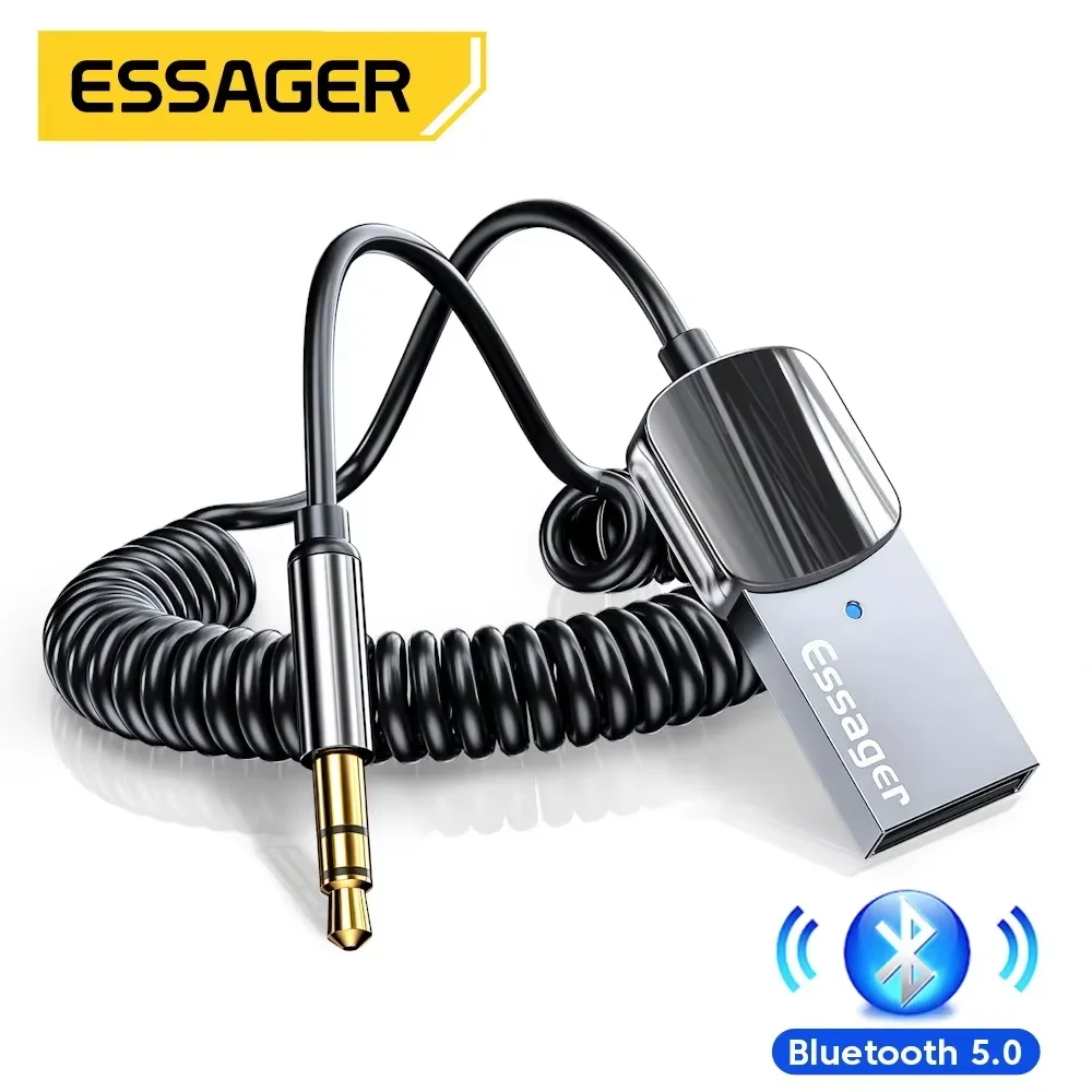 ESSAGER Adaptador BT 5.0 Jack 3.5mm Receptor Audio
