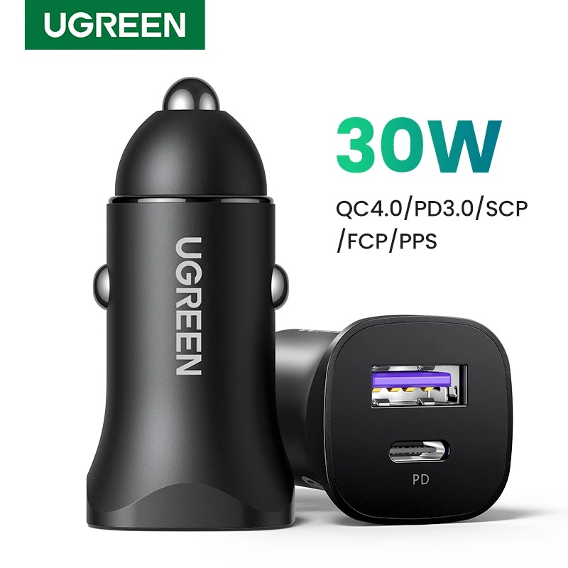UGREEN Cargador Auto 30W 12/24V Black