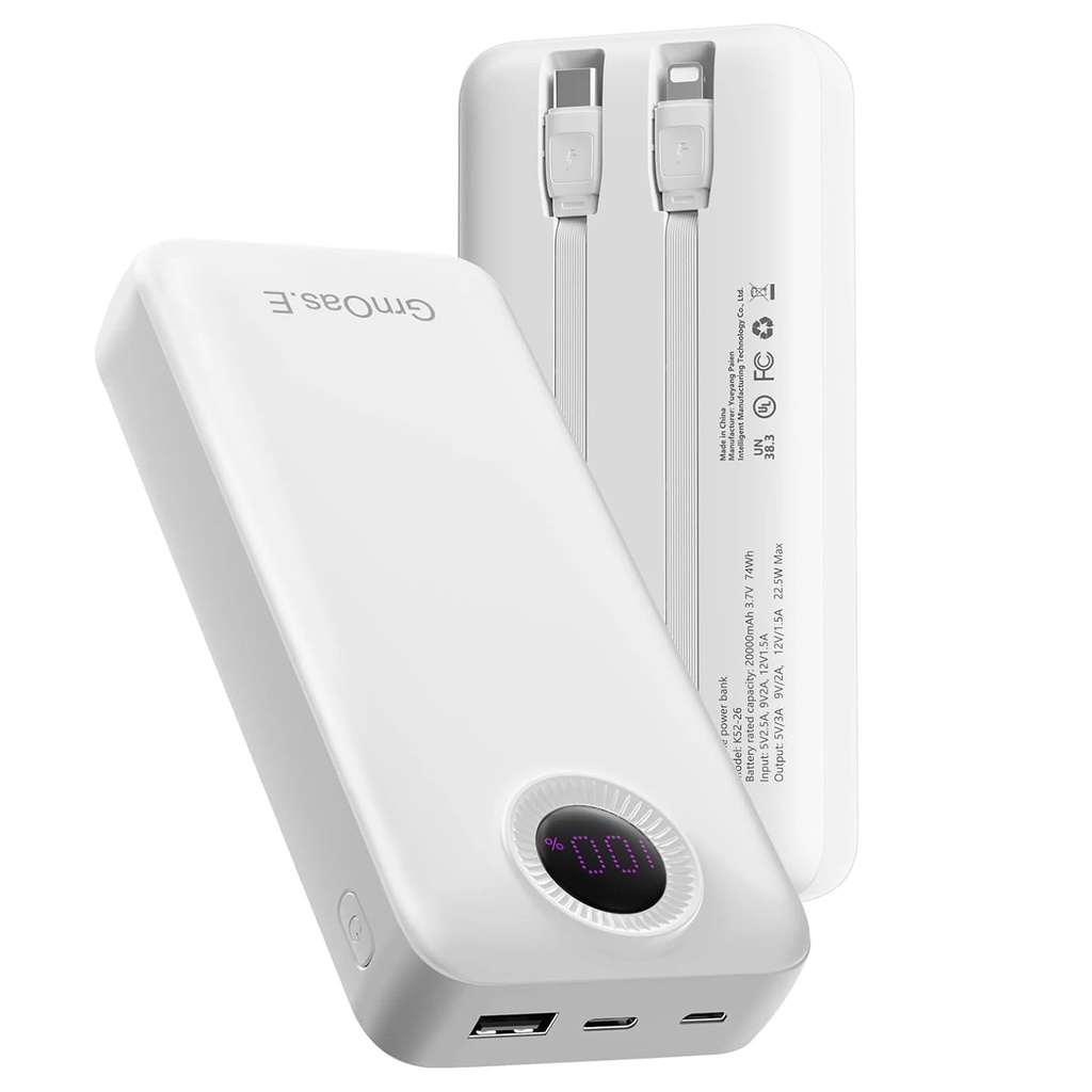 rnOas.E PowerBank 20000 mAh, carga rápida de 22.5W