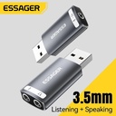 ESSAGER Tarjeta Sonido USB Puertos MIC/AUX