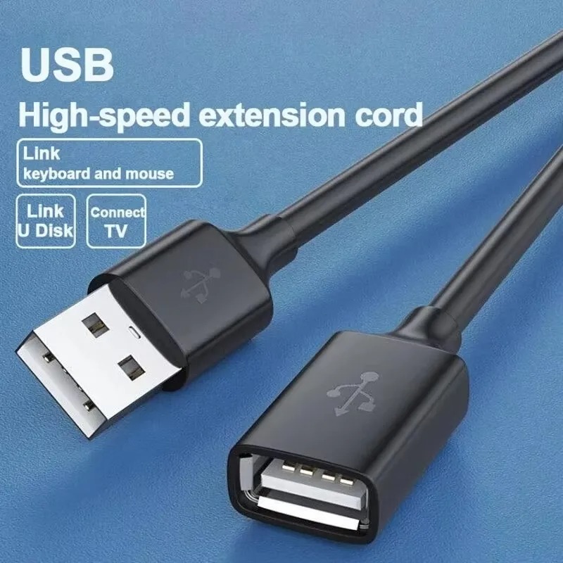 Extension USB USB Macho a USB Hembra 2MTS Negro