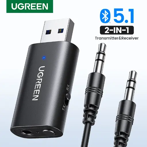UGREEN Receptor/Transmisor BT 5.1 2en1 AUX 3,5mm