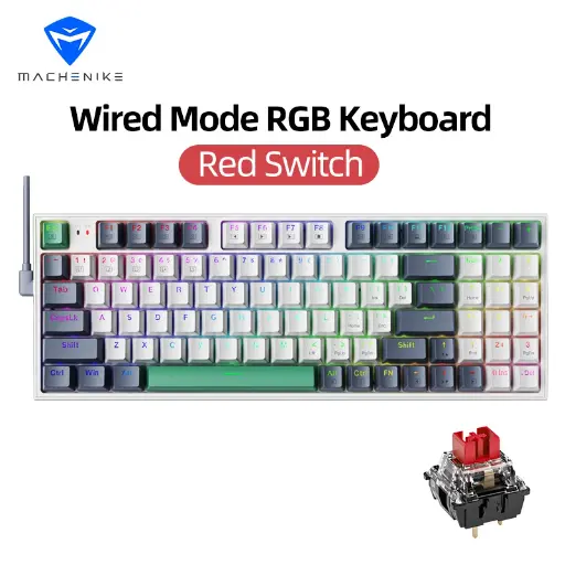 [K500-94-RED] MACHENIKE Teclado Mecanico USB K500 94 Teclas Switch Rojo RGB Gaming