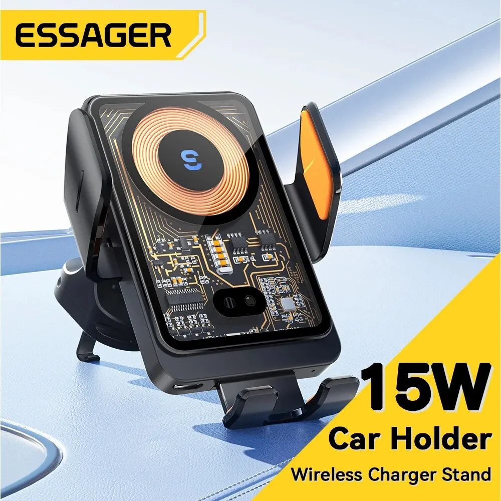 Soporte para vehiculo con carga inalámbrica 15W Qi