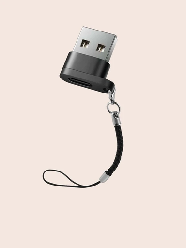 [202767] Adaptador Cable Cargador Tipo-C a USB 2.0 c/cordel