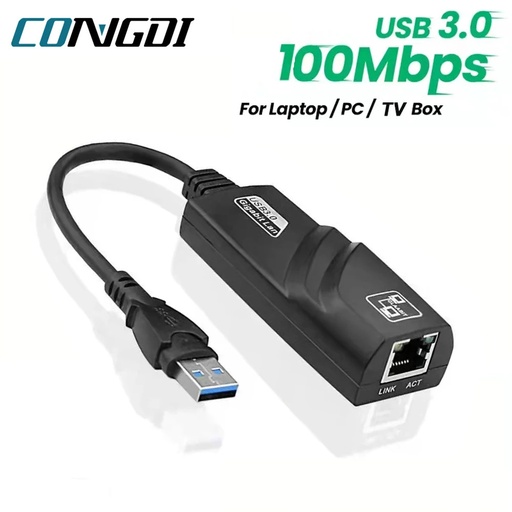 Tarjeta de Red USB 3.0 a RJ45 100Mbps CONGDI