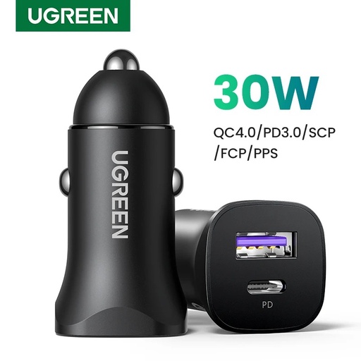 [EC305] UGREEN Cargador Auto 30W 12/24V Black